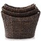 Casafield Set of 3 Stackable Oval Laundry Baskets with Handles, Woven Water Hyacinth Storage Totes for Throw Blankets, Bathroom, Bedroom, Living Room